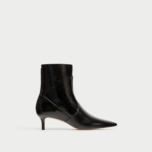 Zara Leather High Heel Ankle Boots
